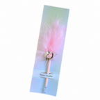 🕊️ Mărturii de Nuntă: Set 5 Pixuri Elegante „Feather Writer” cu Pană și Accesoriu Florale