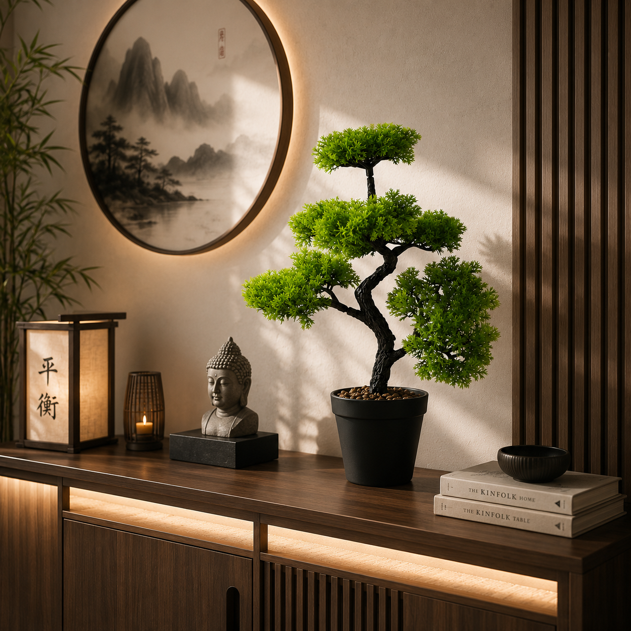 Bonsai Artificial Zen Oasis – Fără Întreținere, Eleganță și Calmitate, 40 cm