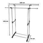 Stativ Vestimentar Urban Loft SpaceSaver, Metalic, cu Roți si Suport