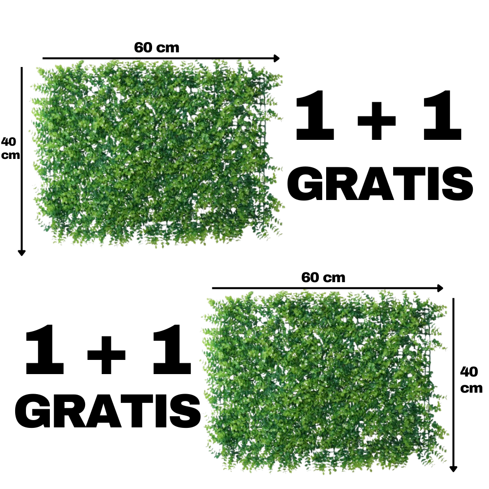 1+1 GRATIS: Panou verde din plante artificiale, dimensiune: 60x40cm, D4964
