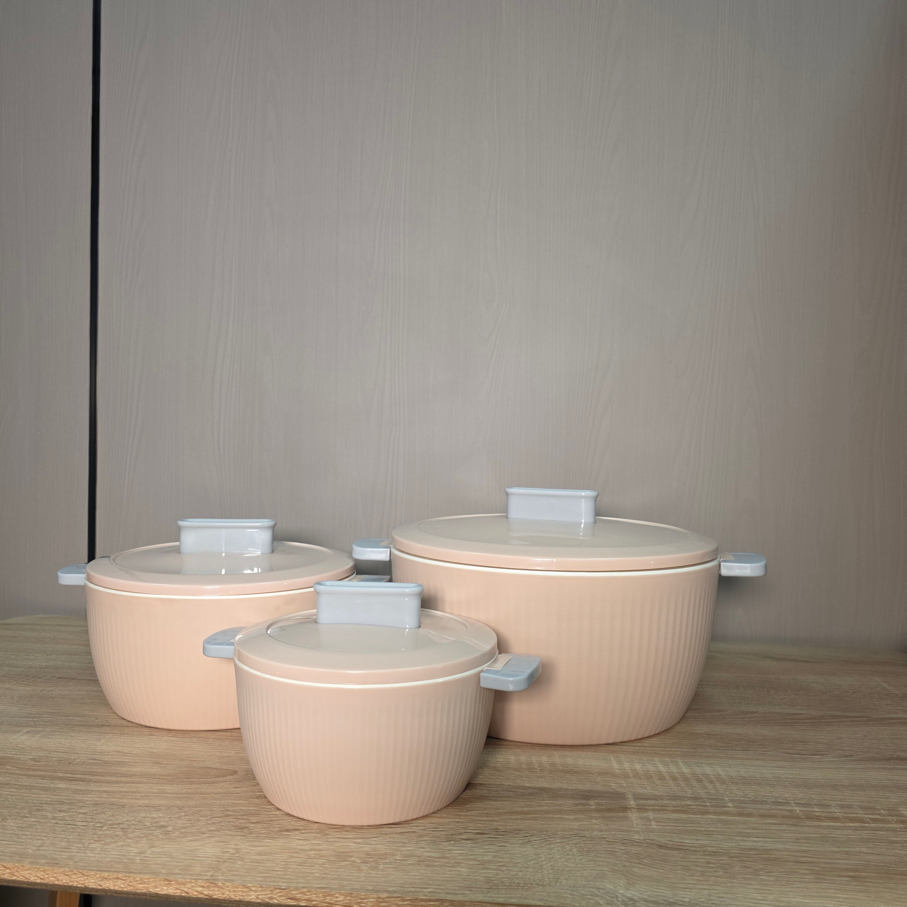 ThermoGrip Inox - SET 3 Caserole termice premium cu interior din Inox și Izolație din Spumă, Până la 4h Cald / 6h Rece - diferite modele