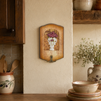 Cuier Decorativ de Perete cu Cârlig Dublu – Maro Rustic (11 x 17 cm)