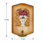 Cuier Decorativ de Perete cu Cârlig Dublu – Maro Rustic (11 x 17 cm)