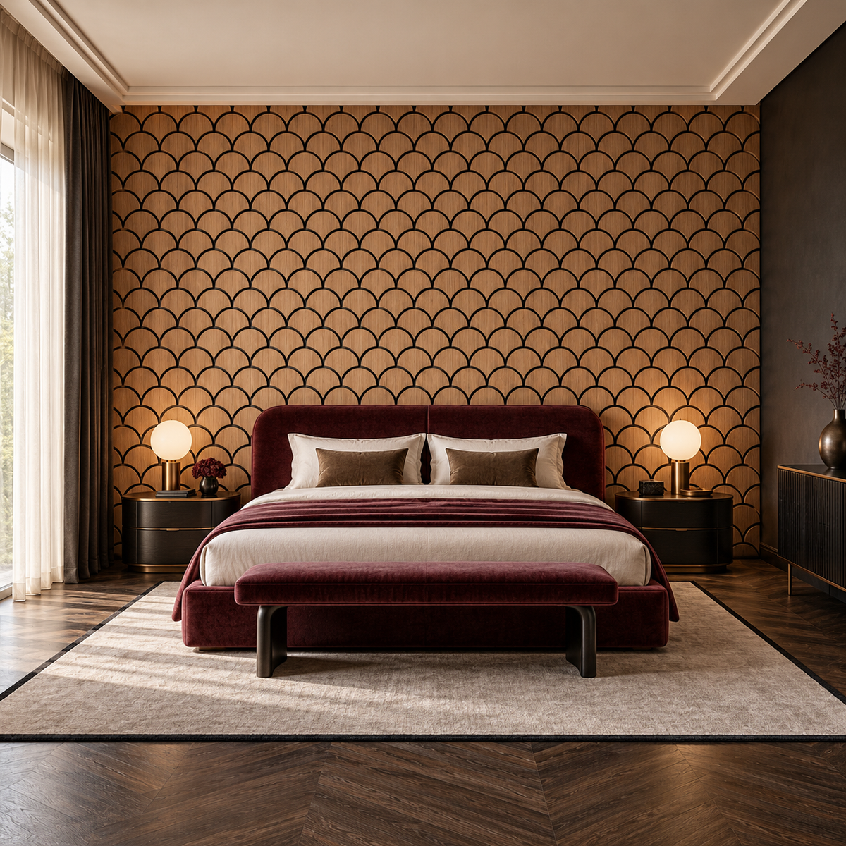 Set 3 Panouri Decorative Acustice SonoArt, din HDF și Pâslă, cu Design Geometric, pentru Pereți Interiori – 6 Variante