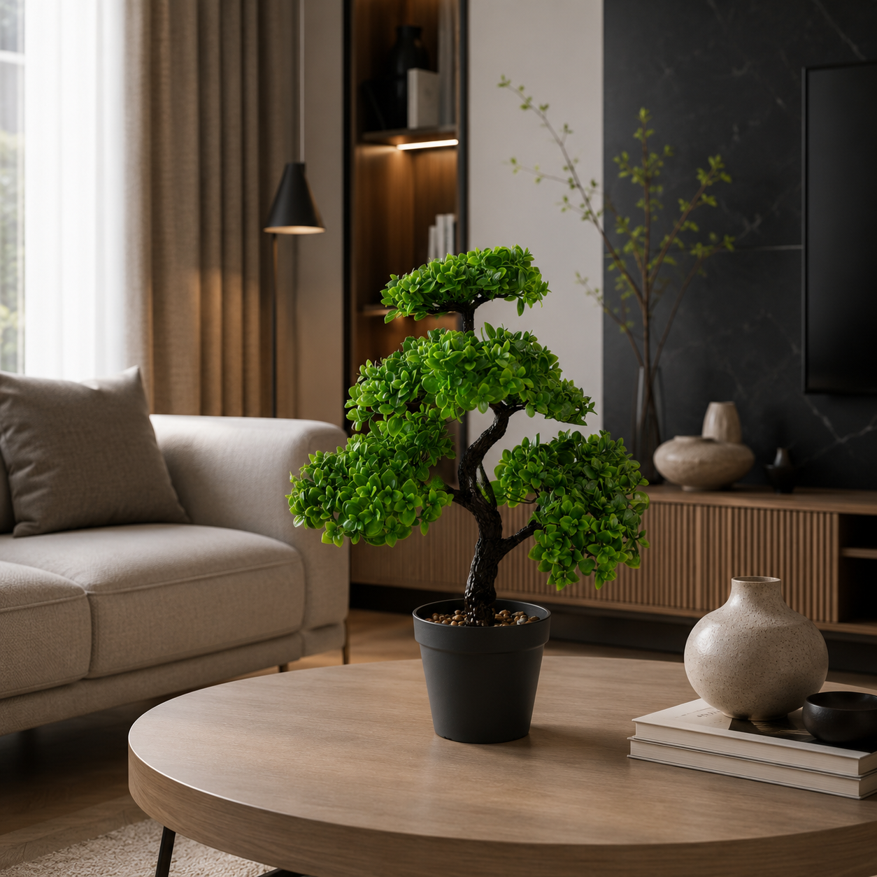 Bonsai Artificial Zen Oasis – Fără Întreținere, Eleganță și Calmitate, 40 cm