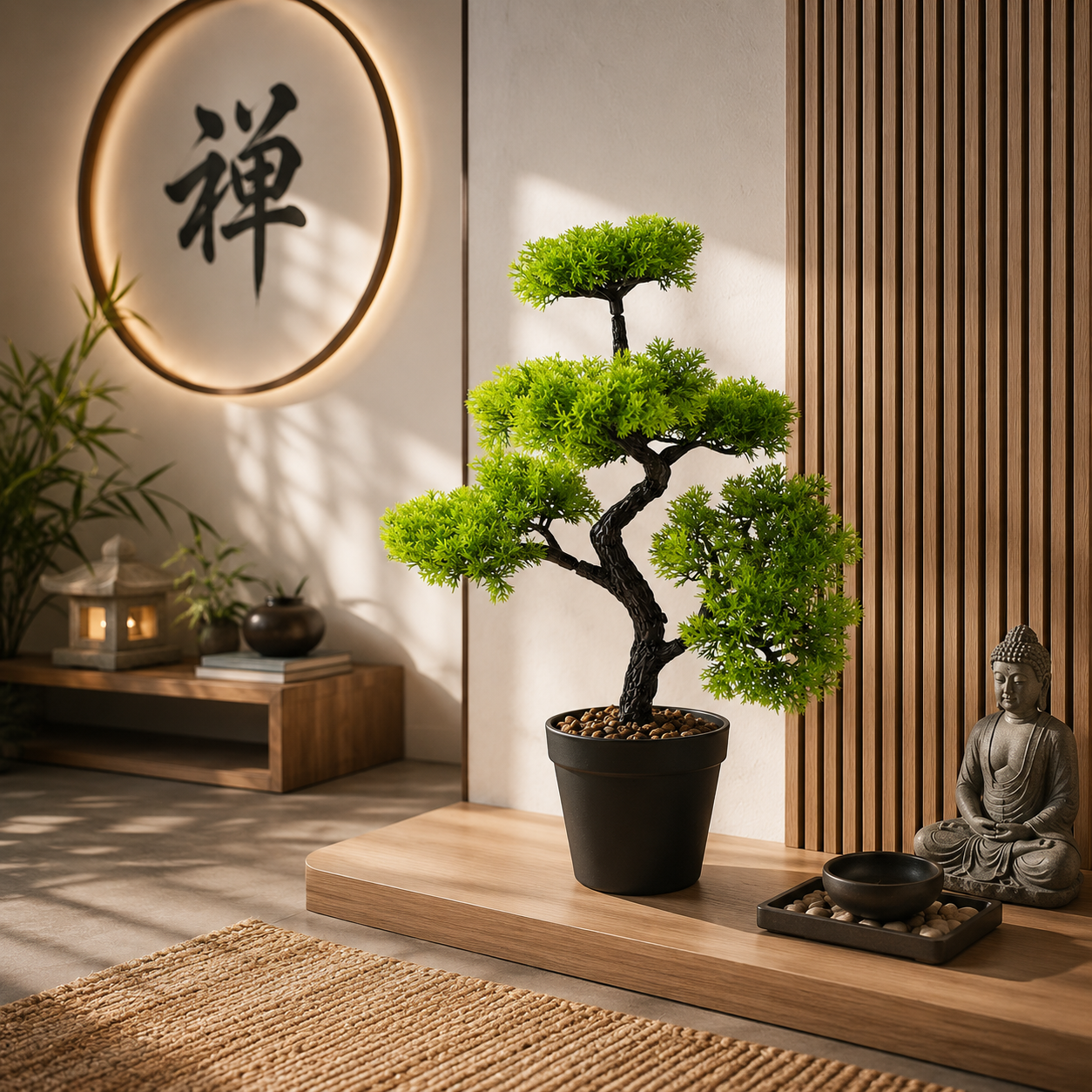 Bonsai Artificial Zen Oasis – Fără Întreținere, Eleganță și Calmitate, 40 cm