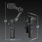 Pachet promo: Gimbal Aochuan SMART XE, D6730 + D6736 Lumina RGB Aochuan cu placute magnetice, aplicatie dedicata, Content Creator Edition, Negru Mat