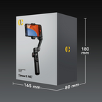 Pachet promo: Gimbal Aochuan SMART XE, D6730 + D6736 Lumina RGB Aochuan cu placute magnetice, aplicatie dedicata, Content Creator Edition, Negru Mat