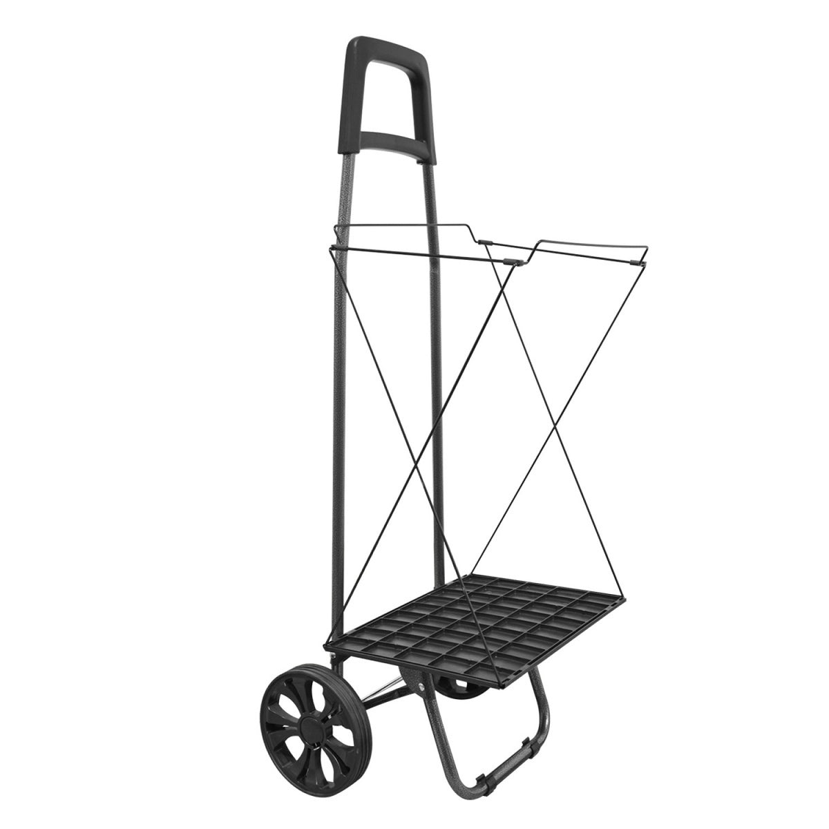 Cărucior de Cumpărături Maxi XXL, Pliabil, cu Cadru Metalic Ramforsat, Sac Impermeabil Detașabil, 62 L și 2 Roți