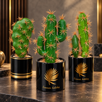 Cactus artificial decorativ în ghiveci – accent verde fără întreținere