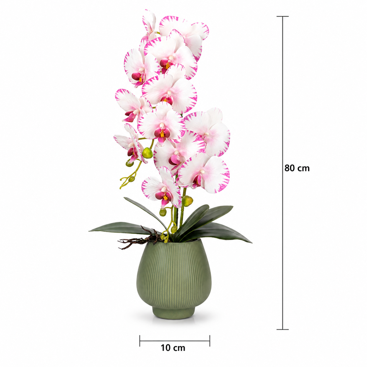 Orhidee Artificială Decorativă în Ghiveci Ceramic – Eleganță Florală și Farmec Natural pentru Orice Interior, 80cm