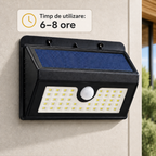 Lampă Solară LED cu Senzor de Mișcare și Acumulator – Iluminare Automată pentru Exterior