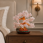 Copac Feng Shui Decorativ cu Pietre Semiprețioase și Suport Ceramic – Armonie și Eleganță, 22 cm