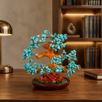 Copac Feng Shui Decorativ cu Pietre Semiprețioase și Suport Ceramic – Armonie și Eleganță, 22 cm