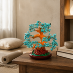 Copac Feng Shui Decorativ cu Pietre Semiprețioase și Suport Ceramic – Armonie și Eleganță, 22 cm