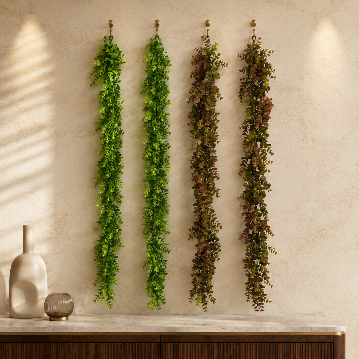 Set 2 Ghirlande Artificiale Decorative Tip Eucalipt – Aspect Natural și Eleganță Fără Întreținere, 1,7 m