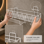 Raft Metalic Premium pentru Baie, Organizator Multifuncțional cu Montaj Fără Găuri