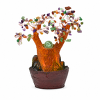 Fântână Decorativă cu Copac Feng Shui și Pietre Semiprețioase, Iluminare LED, Pompă Submersibilă, 23 cm