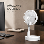 Ventilator Telescopic Portabil și Pliabil, Putere 4.8W, 3 Trepte de Viteză, Autonomie Sporită cu Acumulator de 3000 mAh, Încărcare USB