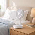 Ventilator Telescopic Portabil și Pliabil, Putere 4.8W, 3 Trepte de Viteză, Autonomie Sporită cu Acumulator de 3000 mAh, Încărcare USB
