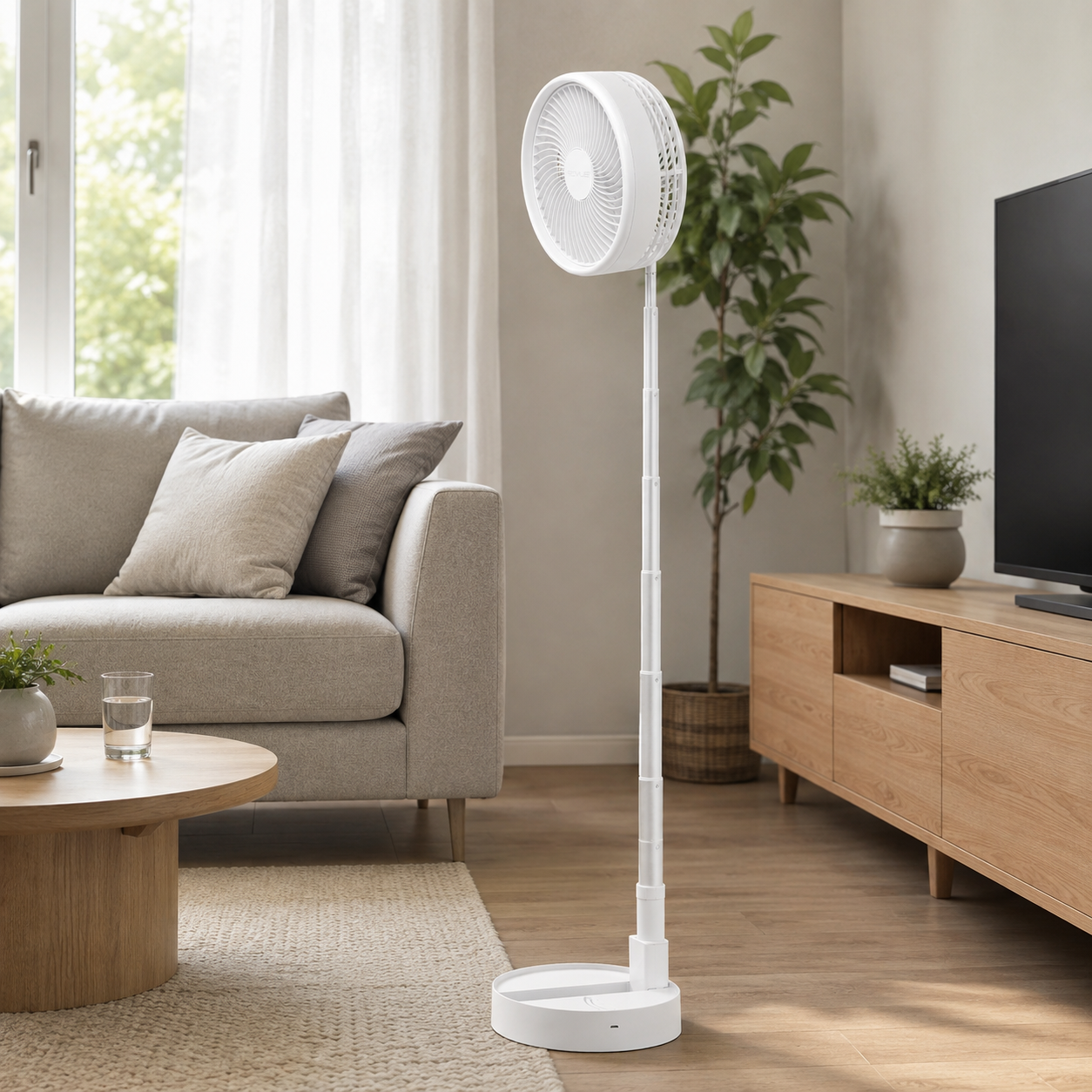 Ventilator Telescopic Portabil și Pliabil, Putere 4.8W, 3 Trepte de Viteză, Autonomie Sporită cu Acumulator de 3000 mAh, Încărcare USB
