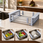 Suport Extensibil Multifuncțional pentru Chiuvetă, Inox Premium