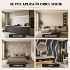 Set 6 Panouri Premium MarbleGlow cu Folie de Aluminiu, Autoadezive - Bucatarie, Baie, Living - diferite modele