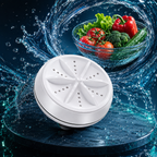Mini Mașină Portabilă Multifuncțională 3 în 1 cu USB – Pentru Rufe, Vase, Fructe și Legume + Găleată Pliabilă CADOU
