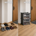 Pantofar modular Urban Loft, 4 Niveluri, 2 Uși, Protecție Antipraf și Depozitare Compactă