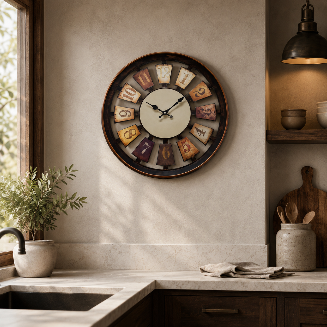 Ceas de Perete Decorativ Aspect Antic – Eleganță Vintage pentru Casa Ta