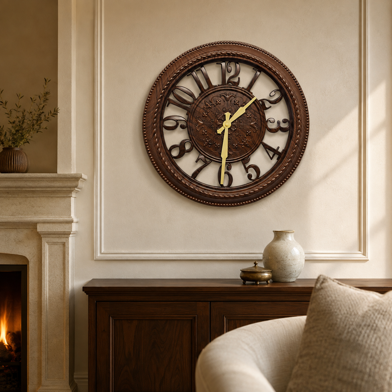 Ceas de Perete Decorativ Aspect Antic – Eleganță Vintage pentru Casa Ta