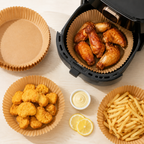 Set 100 Folii de Copt pentru Air Fryer și Cuptor cu Microunde, Maro