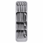 Organizator din Plastic pentru Tacâmuri, 40 x 11 x 5,4 cm, Gri