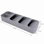 Organizator din Plastic pentru Tacâmuri, 40 x 11 x 5,4 cm, Gri