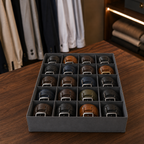 Organizator Pliabil pentru Dulap sau Sertar, 20 Compartimente, 30 × 30 × 10 cm, Gri