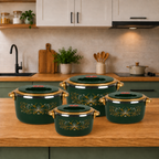 Set 4 Caserole Termice Premium, Interior din Inox și Izolație din Spumă, 1L + 2L + 4L + 6L, Cald până la 4 Ore / Rece până la 6 Ore