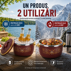Set 4 Caserole Termice Premium, Interior din Inox și Izolație din Spumă, 1L + 2L + 4L + 6L, Cald până la 4 Ore / Rece până la 6 Ore