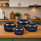 Set 4 Caserole Termice Premium, Interior din Inox și Izolație din Spumă, 1L + 2L + 4L + 6L, Cald până la 4 Ore / Rece până la 6 Ore