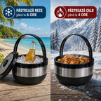 Set 3 Piese Caserole ThermoLux, Interior din Inox, Perete Dublu și Strat Termoizolant, 2L + 5L + 6L