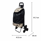 Cărucior de Cumpărături Pliabil, cu 6 Roți pentru Urcarea Scărilor, Sac Impermeabil Detașabil și Cadru Rezistent, 37 L