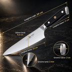 Cuțit de Bucătărie UrbanForge, Lamă din Oțel Damascus 67 straturi, cu Finisaj Artizanal, Mâner din Lemn Pakka