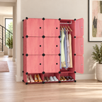 Dulap Modular Urban Loft, 9 Uși, cu Cadru din Oțel și Panouri din Polipropilenă, pentru Haine, Încălțăminte și Accesorii – 127 × 110 × 37 cm