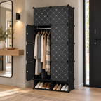 Dulap Modular CasaFlex, cu 8 Uși, Bară pentru Umerașe și Compartimente pentru Încălțăminte, 162 × 75 × 37 cm – 4 Variante