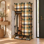 Dulap Modular CasaFlex, cu 8 Uși, Bară pentru Umerașe și Compartimente pentru Încălțăminte, 162 × 75 × 37 cm – 4 Variante