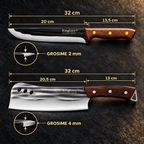 Set Cuțit și Satâr ForgeDuo, Lame din Inox, pentru Feliere, Tocat și Porționare, 2 Piese – 2 Variante