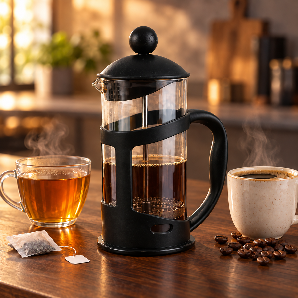 Infuzor multifuncțional French Press pentru cafea și ceai, 600 ml