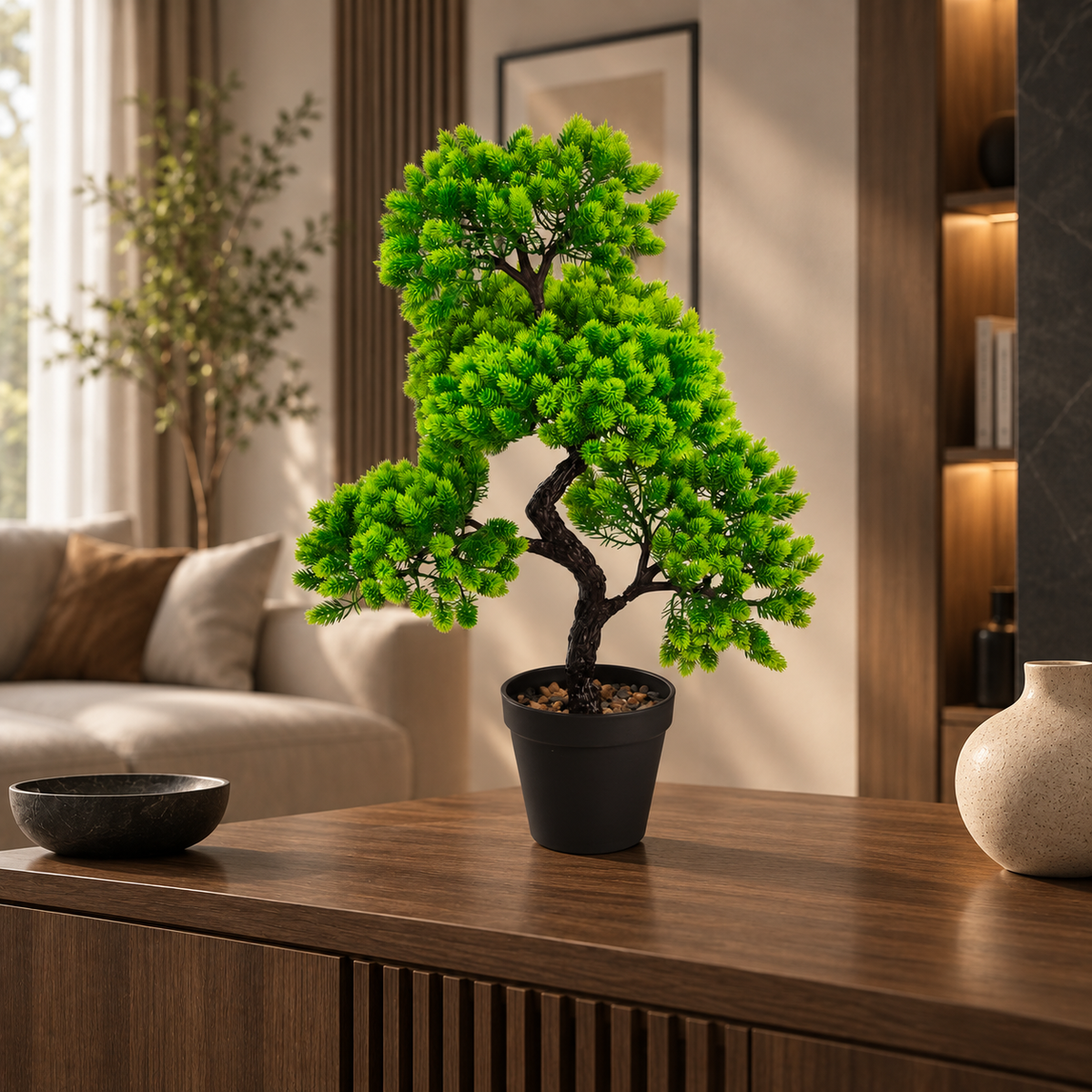 Bonsai Artificial Zen Oasis – Fără Întreținere, Eleganță și Calmitate, 40 cm