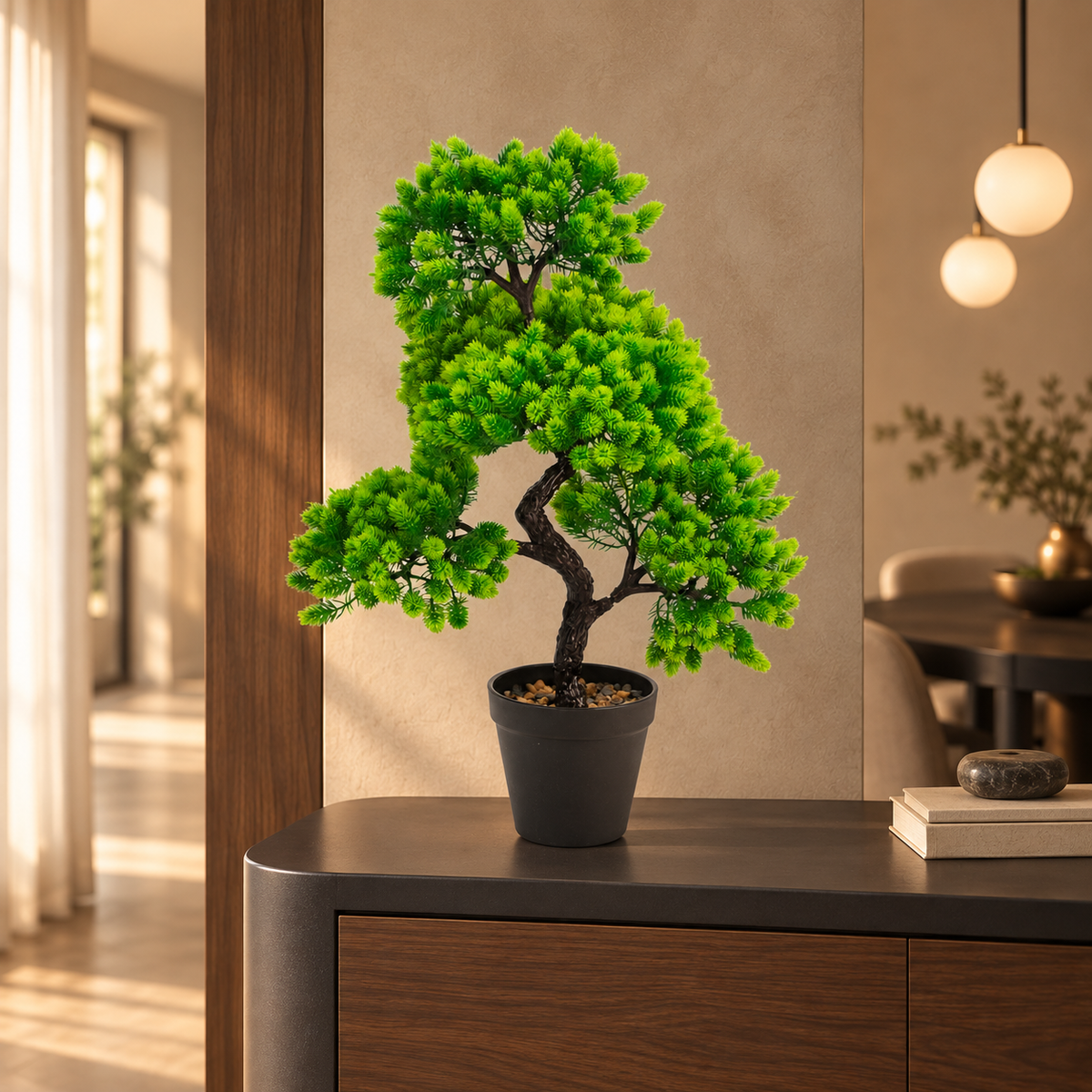 Bonsai Artificial Zen Oasis – Fără Întreținere, Eleganță și Calmitate, 40 cm