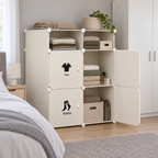 Dulap Modular cu 6 Compartimente – Depozitare Compactă și Configurare Flexibilă, Alb