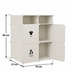 Dulap Modular cu 6 Compartimente – Depozitare Compactă și Configurare Flexibilă, Alb